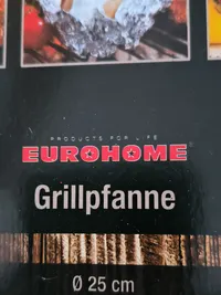 EUROHOME Grillpfanne mit Holzgriff Metall Schwarz BBQ Pfanne einklappbar 4
