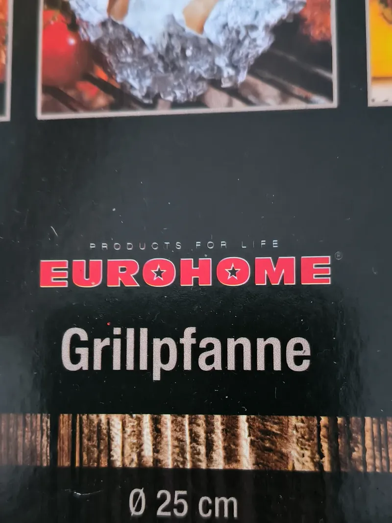 EUROHOME Grillpfanne mit Holzgriff Metall Schwarz BBQ Pfanne einklappbar 4