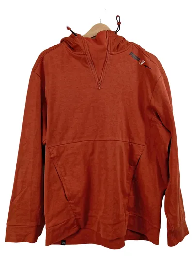 PUMA Sweatjacke Kapuzenpullover Herren Gr. 50 L Orange Baumwolle Sportlich