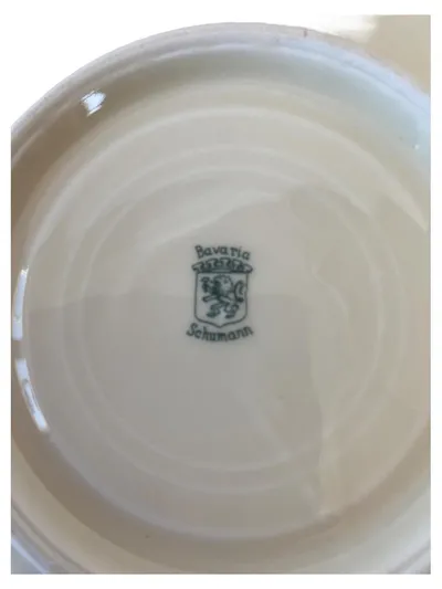 Schumann Arzberg Tasse und Unterteller Porzellan Vintage Blumenmuster Weiß
