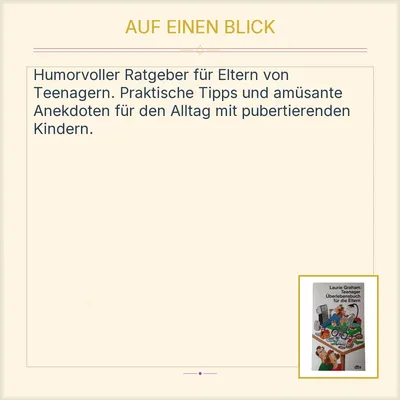 Teenager Überlebensbuch für die Eltern Laurie Graham dtv Taschenbuch Ratgeber