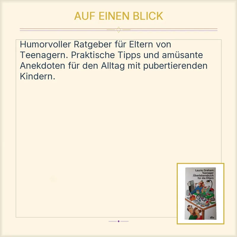 Teenager Überlebensbuch für die Eltern Laurie Graham dtv Taschenbuch Ratgeber 2