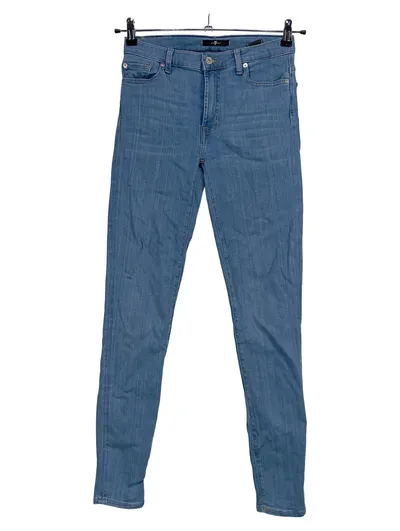 7 For All Mankind Damen Jeans Skinny Fit Blau Gr. 38 W29 M