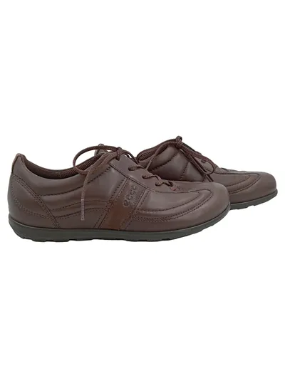 ECCO Schnürschuhe Damen Leder Braun Gr. 37 Casual