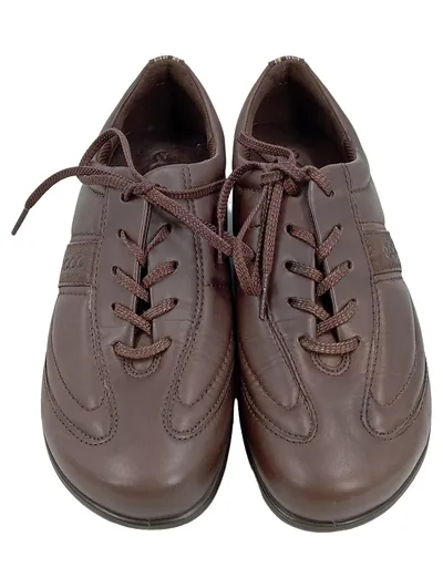 ECCO Schnürschuhe Damen Leder Braun Gr. 37 Casual