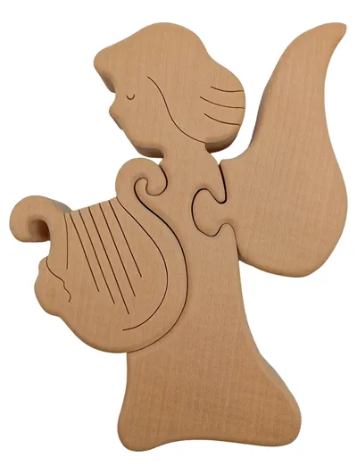 Ostheimer Steckpuzzle Engel mit Harfe Holzspielzeug 3 Teile