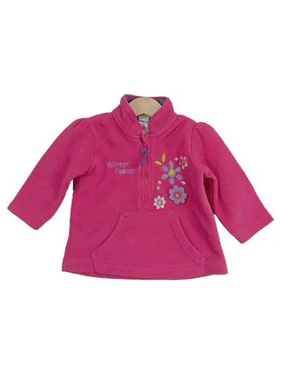 C&A Baby Club Mädchen Fleecepullover Winter Flower Pink Gr. 74