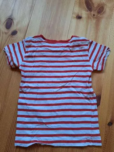 Next Kinder T-Shirt Gr. 110 Ringel Streifen Rot Weiß Totenkopf