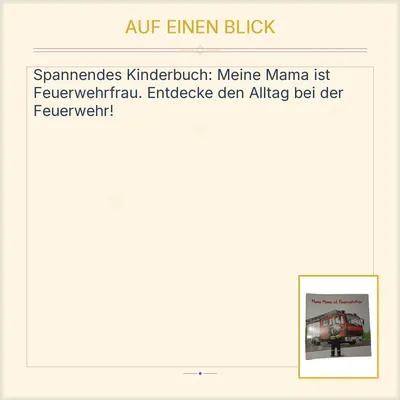 Meine Mama ist Feuerwehrfrau Feuerwehrverband Kinderbuch Sachbuch