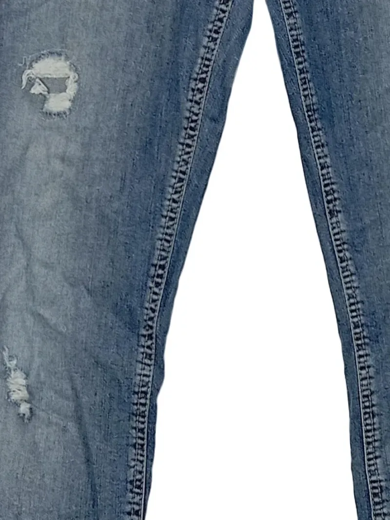 Marc Cain Damen Jeans Slim Fit Hose W29, 38 Blau Destroyed Look 5