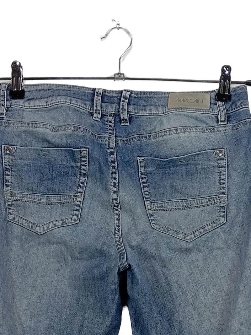 Marc Cain Damen Jeans Slim Fit Hose W29, 38 Blau Destroyed Look 6
