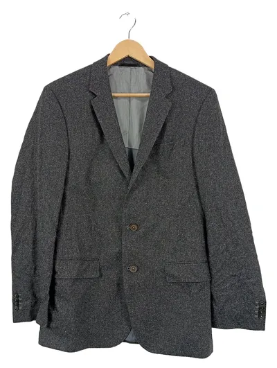 HUGO BOSS Sakko Herren Gr. 48 M Grau Tweed Optik Kariert Business Blazer
