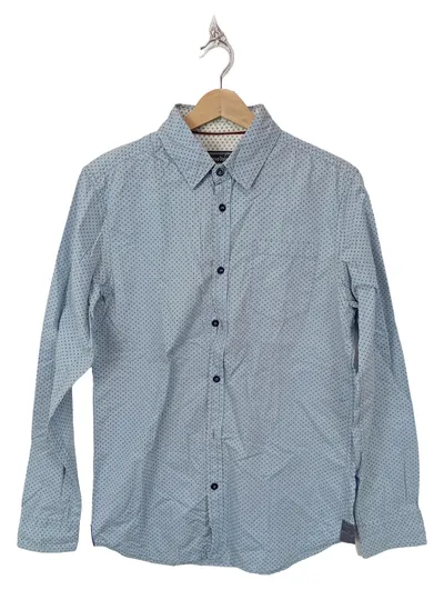 Earthbound Trading Co. Herren Business Hemd Blau Gepunktet Gr. 46 S Langarm