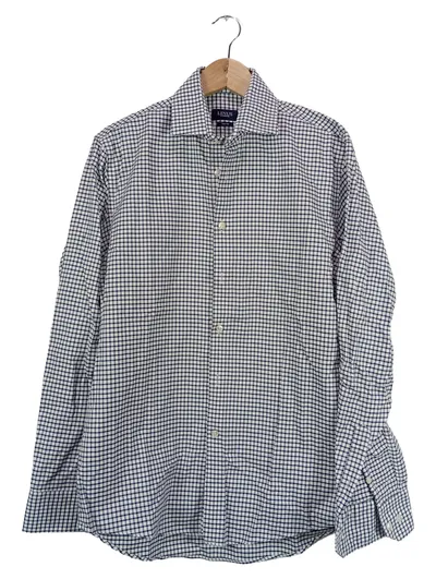 LINUS Hamburg Herren Freizeithemd Kariert Blau Weiß Gr. M Two Ply