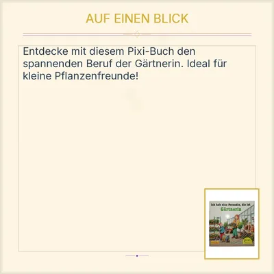 Pixi Buch Ich hab eine Freundin die ist Gärtnerin Carlsen Sachbuch Kinder