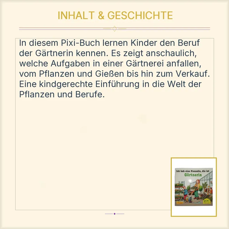 Pixi Buch Ich hab eine Freundin die ist Gärtnerin Carlsen Sachbuch Kinder 3