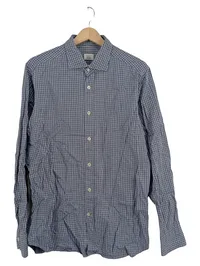 Caliban Freizeithemd Herren Gr. 52 XL Blau Kariert Langarm Hemd Casual 1