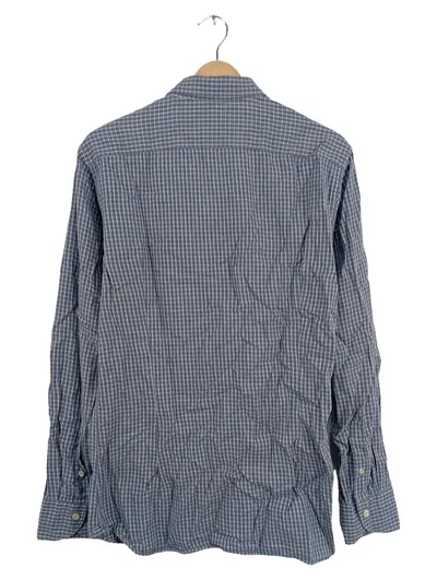 Caliban Freizeithemd Herren Gr. 52 XL Blau Kariert Langarm Hemd Casual