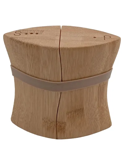 Bambum Gewürzstreuer Salz- und Pfefferstreuer Set aus Bambus Holz Braun 9 cm