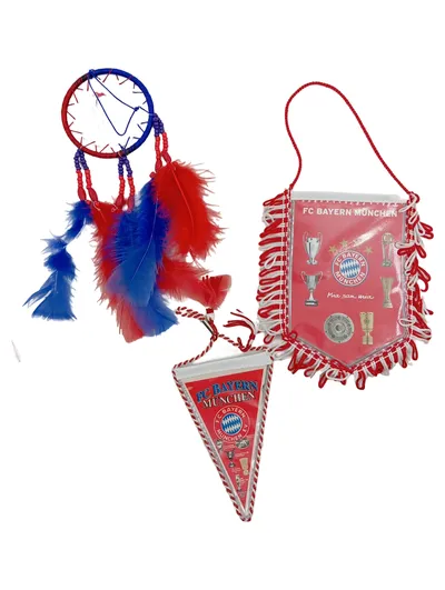 FC Bayern München Fanartikel Set Wimpel Traumfänger Rot