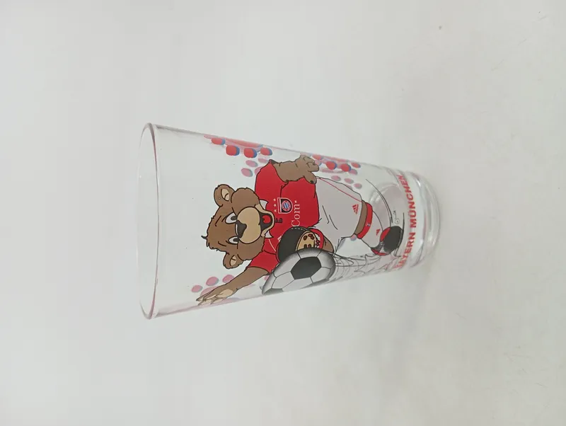FC Bayern München Trinkglas Berni Maskottchen 400ml Glas Transparent Sportlich 2