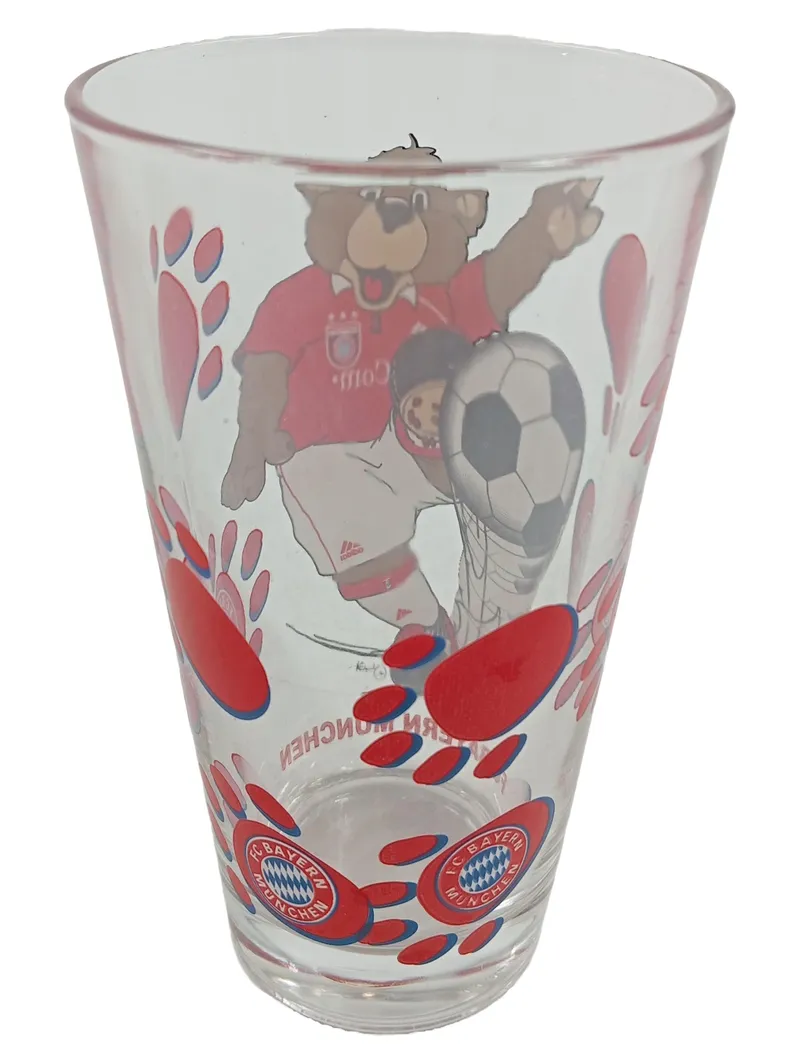 FC Bayern München Trinkglas Berni Maskottchen 400ml Glas Transparent Sportlich 3