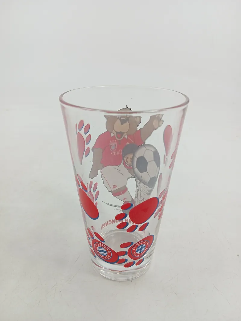 FC Bayern München Trinkglas Berni Maskottchen 400ml Glas Transparent Sportlich 4