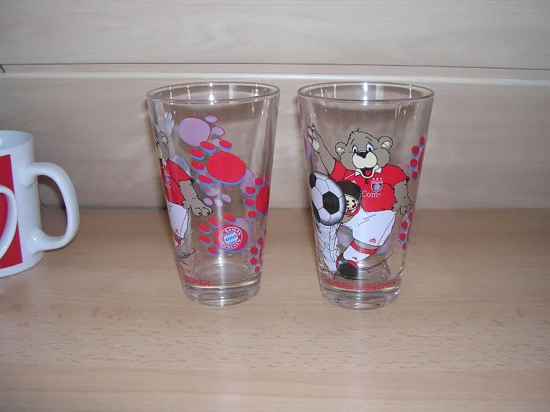 FC Bayern München Trinkglas Berni Maskottchen 400ml Glas Transparent Sportlich 5