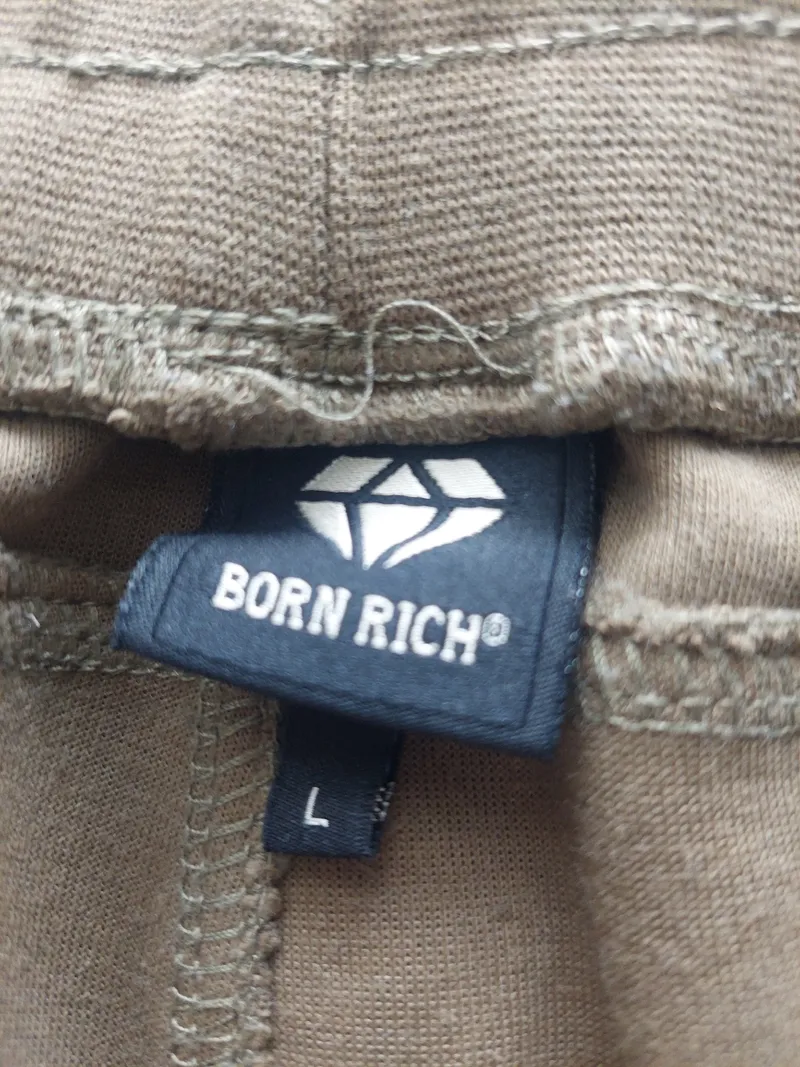 Born Rich Herren Sweatshorts Shorts Oliv Gr. L W33 Reißverschlusstaschen 3