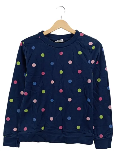 Famy Kinder Pullover Gr. 158 Blau Punkte Sweatshirt Langarm Casual