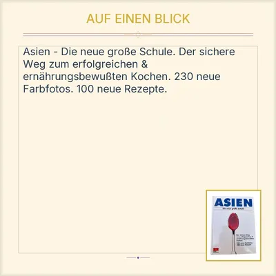 Kochbuch Asien Die neue große Schule Zabert Sandmann Rezepte Kochen