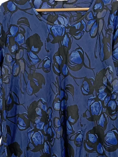 Masai Damen Bluse Tunika Blumenmuster Blau Viskose Gr. S