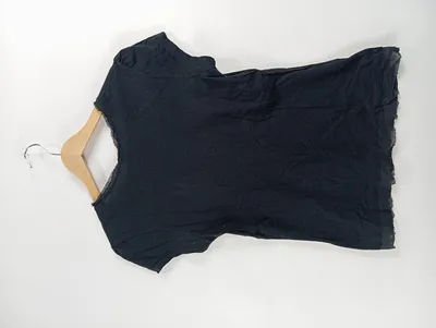 Grüne Erde Damen T-Shirt Schwarz Gr. 36, 38 Basic 100% Baumwolle Kurzarm