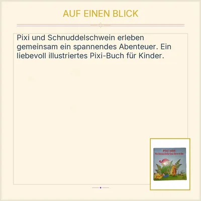 Pixi Buch Nr. 1097 Pixi und Schnuddelschwein Carlsen Verlag Kinderbuch