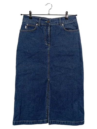 Bogner Jeansrock Damen Gr. 36 S Blau Casual Midirock Baumwolle
