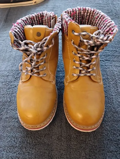 Wrangler Damen Stiefelette Gr. 37 Braun gefüttert Schnürstiefel