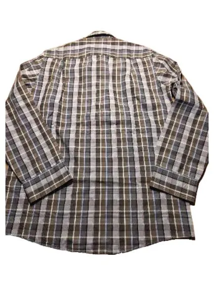 CASAMODA Freizeithemd Herren Gr. 48 M Braun Kariert Langarm Baumwolle Casual 3