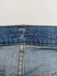 7 For All Mankind Slimmy Herren Jeans Slim Fit Blau Used Look Gr. W40 3
