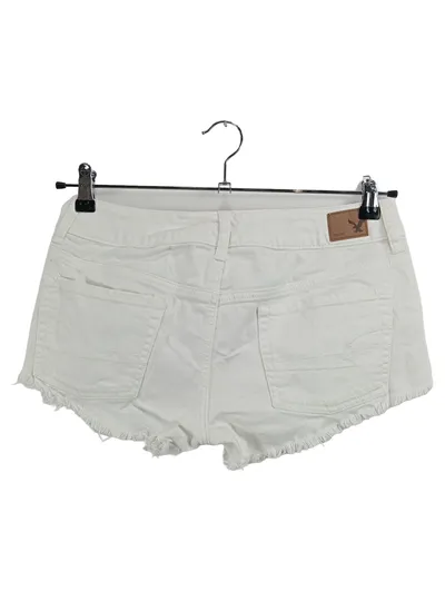 American Eagle Outfitters Damen Jeans Shorts Gr. 38 Weiß Pailletten Fransen