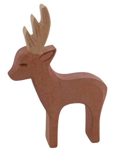 Ostheimer Spielfigur Hirsch Holzfigur Braun 13x9 cm