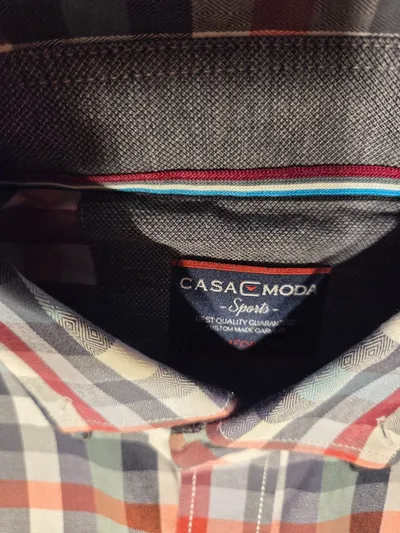 CASAMODA Freizeithemd Herren Gr. 48 M Kariert Mehrfarbig Langarm Casual