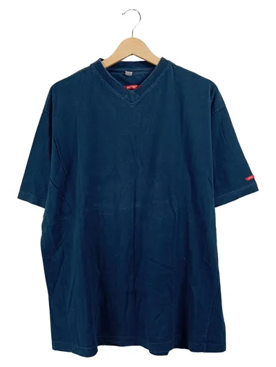 Signum Herren T-Shirt V-Ausschnitt Blau Gr. 52 XL Basic 100% Baumwolle