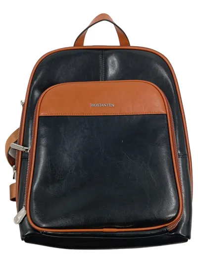 BOSTANTEN Rucksack Damen Leder Schwarz Braun Klassisch Alltag 31x36cm