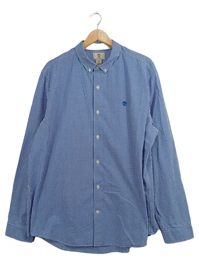 Timberland Herren Business Hemd Slim Fit Kariert Blau Weiß Gr. XXL