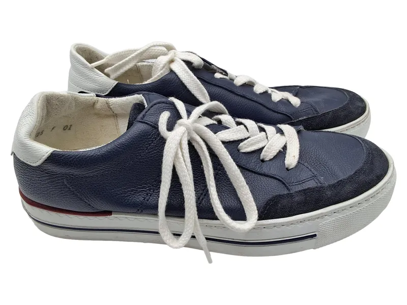 Paul Green Sneaker Low Damen Blau Leder Gr. 38 UK 5 Freizeitschuh 1