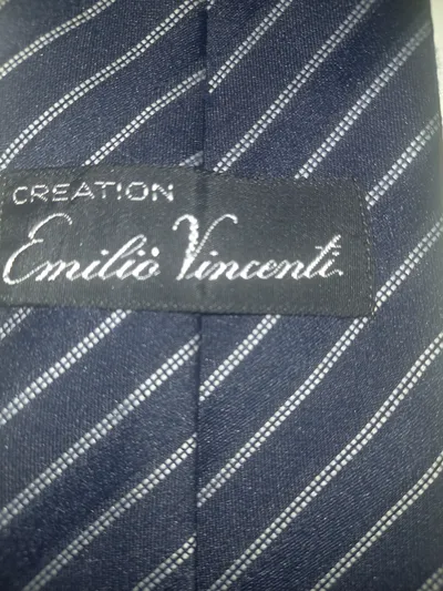 Emilio Vincenti Herren Krawatte Blau Gestreift Business 142cm Polyester