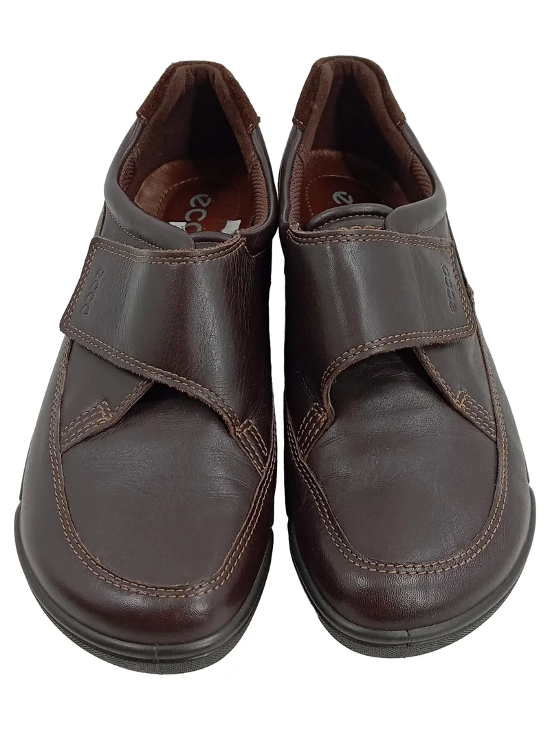 ECCO Schnürschuhe Damen Braun Gr. 37 Leder Komfortabel Klettverschluss 1