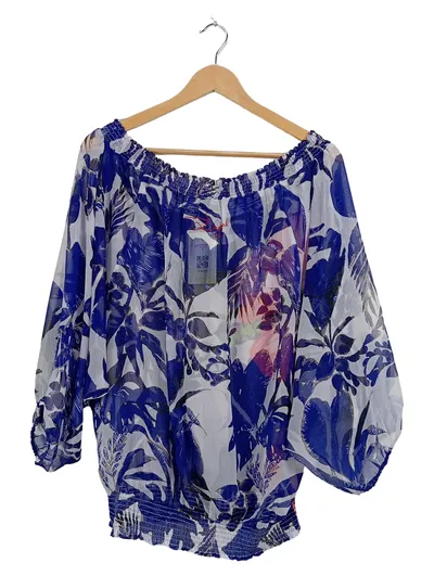 Desigual Damen Bluse Gr. 38 M Mehrfarbig Blumenmuster Bohemian