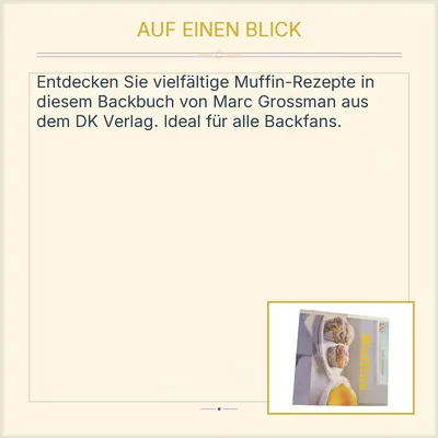 Muffins Backbuch Marc Grossman DK Hardcover Rezepte Desserts Süßspeisen