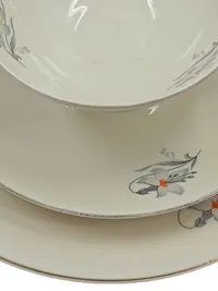 Arzberg Sammelgedeck 3-teilig Porzellan Weiß Blumenmuster Tasse Untertasse 4
